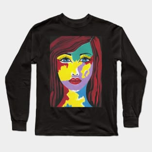 ABSTRACT Style Pretty Woman Painting Long Sleeve T-Shirt